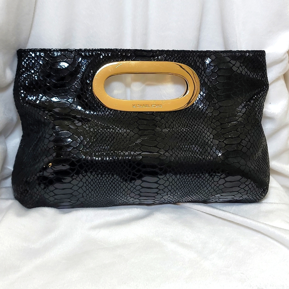 Michael Kors Berkeley Patent Python Clutch - image 3
